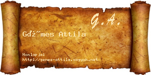 Gémes Attila névjegykártya