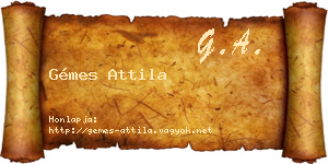 Gémes Attila névjegykártya