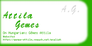 attila gemes business card